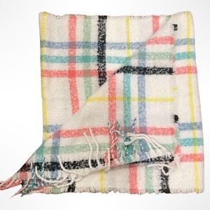 White Multi-Colored Striped Scarf